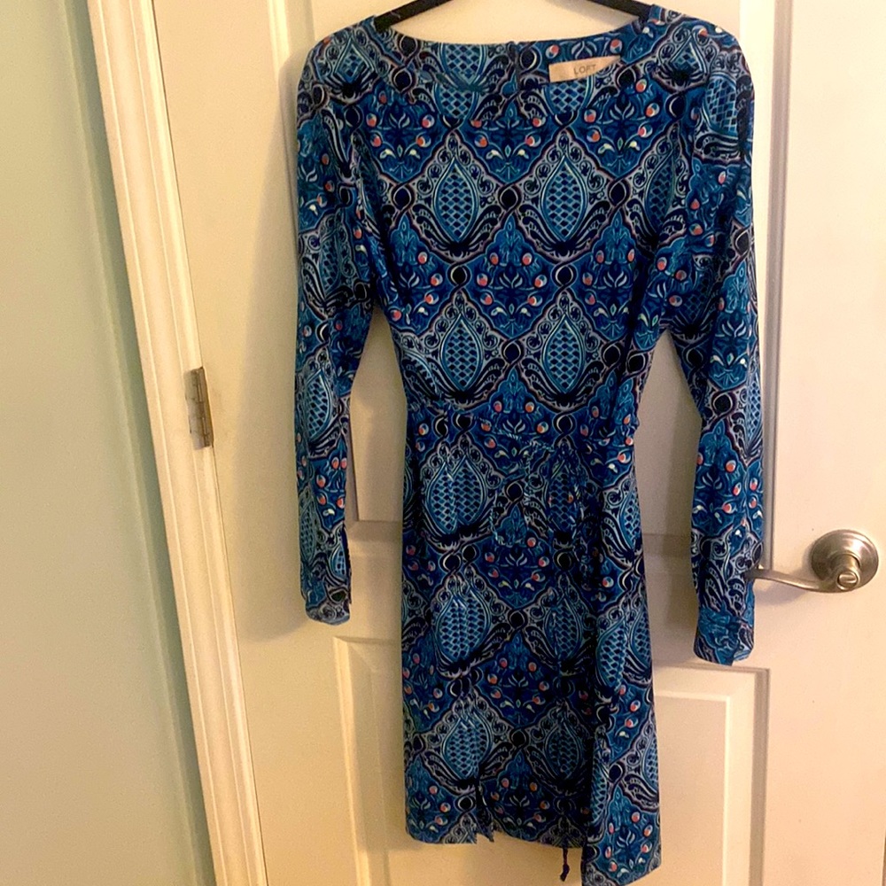 LOFT Blue Paisley printed dress